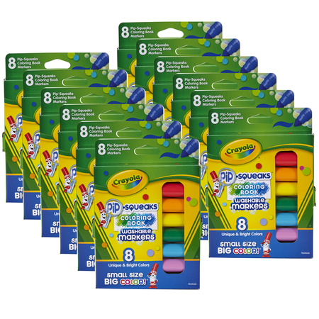 CRAYOLA Pip Squeaks Washable Coloring Book Markers, 8 Count, PK12 588704